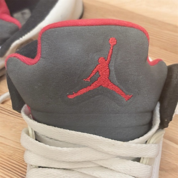 Air Jordan Retro 5 Cement Sneakers White and Gray with Red Accents - Picture 5 of 7